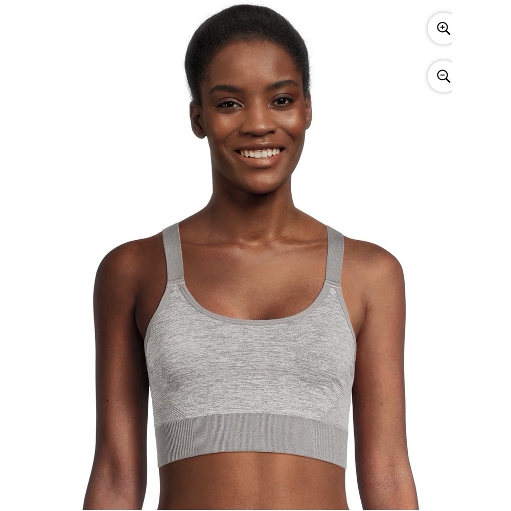 Avia Womens Keyhole Low Support Sports Bra Gray Heathered Racerback Size S NWT
